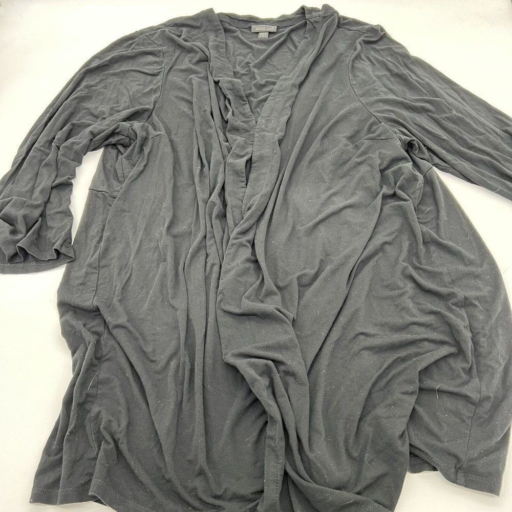 J Jill Open Cardigan Sweater Plus Size 3X Black Long Sleeve Wearever